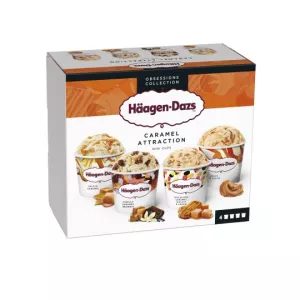 Mini ijsbekertjes assortiment karamel Caramel Attraction Obsessions Collection x4 95 ml - HÄAGEN-DAZS