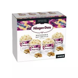 عُلب آيس كريم صغيرة بنوغاتين المكاداميا Obsessions Collection x4 - HÄAGEN-DAZS