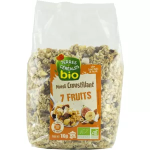 Muesli croustillant 7 fruits BIO 1kg - TERRES ET CÉRÉALES