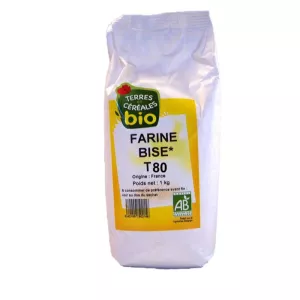Farine bise T80 BIO 1 Kg - TERRES ET CÉRÉALES