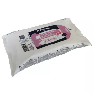 Lingettes Pour Chien Et Chat Nettoyantes Grand Format Hygiène X12 - Vetocanis