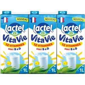 Lait Vitaminé 1,0% MG Vita'Vie 6x1L - LACTEL