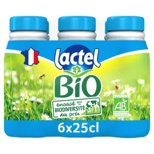 6x25cl Lait 15g Lactel Bio
