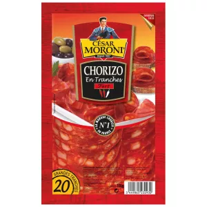 Chorizo Fort en Tranches, 100g - CÉSAR MORONI