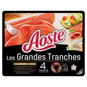Jambon Cru, x4 Grandes Tranches, 100g - AOSTE