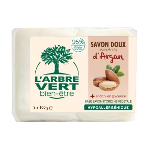Jabón de Argán Sólido Suave 2 x 100g - L'ARBRE VERT