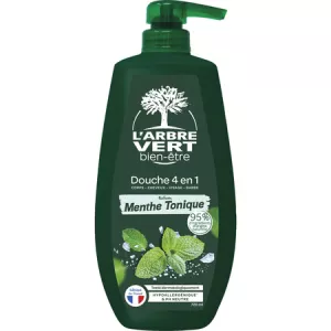 Gel Douche 4-en-1 Menthe Tonique 750ml - L'ARBRE VERT