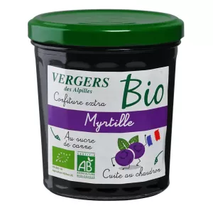confiture extra bio myrtille  370g - VERGERS DES ALPILLES