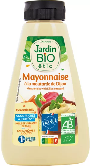 Mayonnaise à la moutarde de Dijon 315g - JARDIN BIO