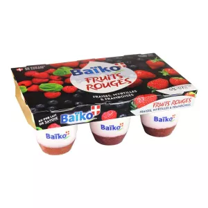 Yaourt sur lit de fruits rouges 6x125G - BAÏKO