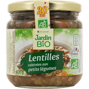 Lentilles aux légumes BIO 400g - JARDIN BIO