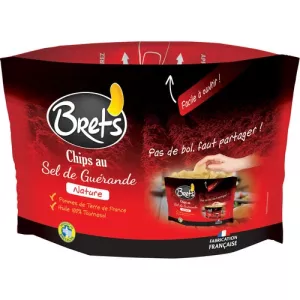 Chips La Craquante nature au sel de Guérande 125 g - BRETS