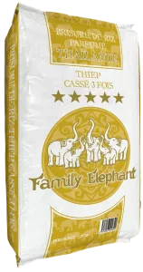 Brisure De Riz Thiep Cassé 3 Fois Thailande 20kg - Family Elephant