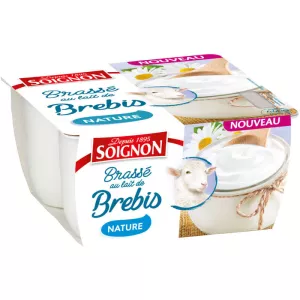 Yaourt de brebis nature brassé 4x110g - SOIGNON