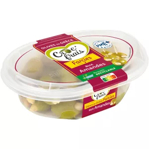 Olives Vertes De Grèce Farcies Aux Amandes 200g - Croc'frais
