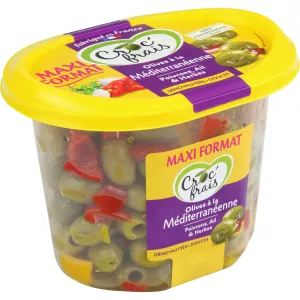 Olives Vertes Dénoyautées Méditerranéenne 500g - Croc'frais