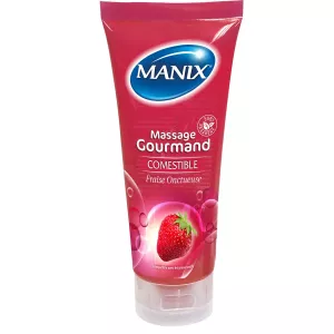Gel de massage gourmand à la fraise 200ml - MANIX