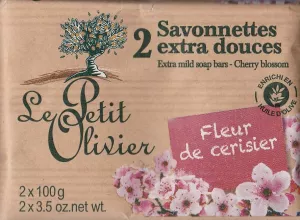 Savon corps extra doux fleur de cerisier 2x100g - LE PETIT OLIVIER