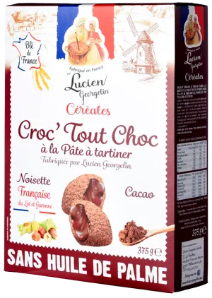 Croc'tout Choc - Coussin Chocolat Fourré  à La Pâte à Tartiner Aux Noisettes Du Lot & Garonne Et Cacao 375g - LUCIEN GEORGELIN