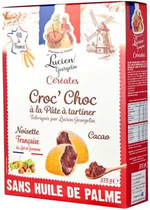 Croc'choc - Coussin Jaune Fourré à La Pâte à Tartiner Aux Noisettes Du Lot & Garonne Et Cacao 375g - LUCIEN GEORGELIN