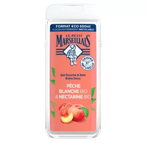 Gel Douche Pêche Blanche & Nectarine Hydrate et Rafraîchit Bio 650ml - LE PETIT MARSEILLAIS
