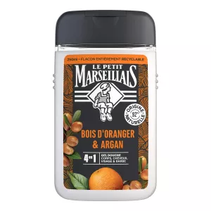 Gel douche 4 en 1 Homme Corps Cheveux Visage Barbe Énergisant Bois d'Oranger Argan 250ml - LE PETIT MARSEILLAIS