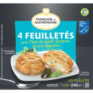 Feuilletés au noix de Saint-Jacques & légumes 4x60g - FRANÇAISE DE GASTRONOMIE