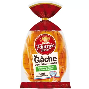 Gâche Des Gourmands Tranchée Beurre Et Crème Fraîche 450g - La Fournee Doree
