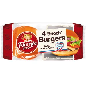 Pain Brioch' Burger X4 - FOURNÉE DORÉE