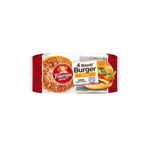 خبز برجر بريوش بالسمسم x4 250 g - LA FOURNÉE DORÉE