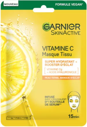 Masque Visage Tissu Vitamine C Booster D'Eclat Skinactive - GARNIER