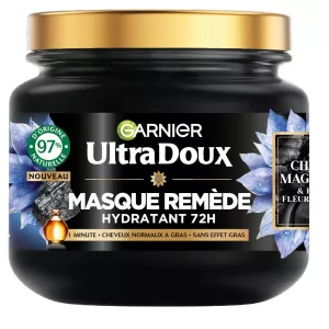 Masque Capillaire Remède Hydratant Charbon Magnétique, Huile De Fleur de Nigelle, 340ml - GARNIER