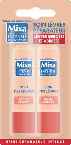 Bálsamo labial agrietado y dañado x2 - MIXA INTENSIF