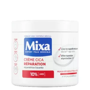 Crème Cica Réparation Réparatrice Lissante pour Peaux Très Sèches et Fragilisées 400ml - MIXA