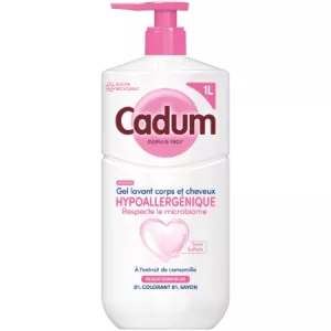 Gel Lavant Corps et Cheveux Hypoallergénique à l'Extrait de Camomille pour Peaux Sensibles 1L - CADUM
