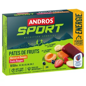 Pâtes De Fruits Sport Abricot Banane Fruits Rouges X6 - ANDROS SPORT