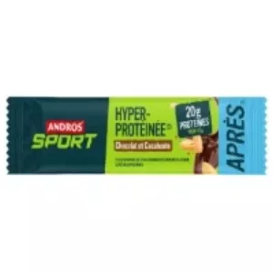 Barre hyper-protéinée chocolat cacahuète 55g - ANDROS SPORT