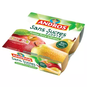 Compote pomme/ poire williams 4x100g - ANDROS
