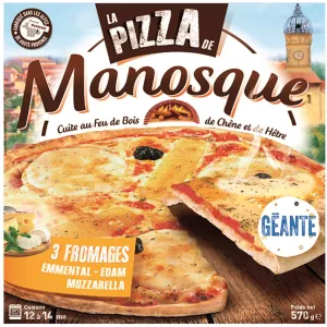 Pizza 3 fromages 570 g - PIZZA MANOSQUE