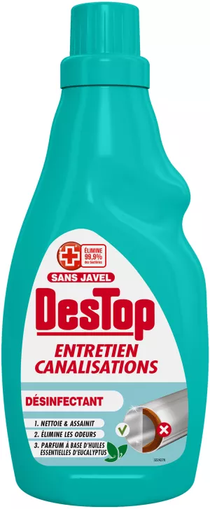 Gel Entretien Canalisations Désinfectant 750ml - DESTOP