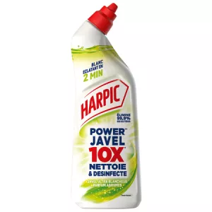 Power Javel gel WC nettoie et désinfecte ultra blancheur parfum agrumes 750 ml - HARPIC