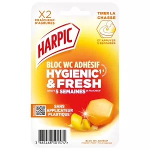 Bloc Wc Adhésif Hygienic & Fresh Brise Fraîcheur D'agrume 2blocs - HARPIC