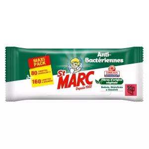Lingettes Désinfectantes Antibactériennes (80 Lingettes) - ST MARC