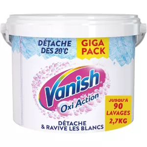 Détachant Oxi Action Blanc Poudre Efficace Dès 20° Blanc 2.7kg - VANISH