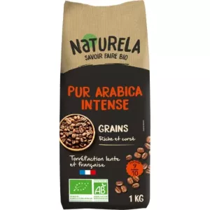 Café Grains bio Intense Pur arabica 1kg - NATURELA