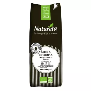 Café moulu bio Moka Ethiopia 100 % arabica intensité 8 250 g - NATURELA
