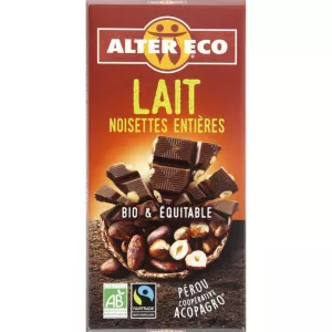 Chocolat Lt Noiset Bio 100g