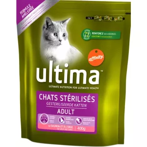 Croquettes Stérilisées Pour Chat Au Saumon 400g - ULTIMA
