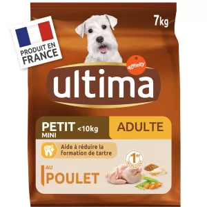 Croquettes pour chien Adulte mini au poulet 7KG - ULTIMA