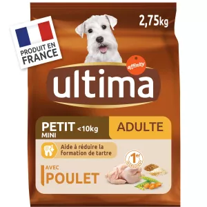 Croquettes pour chien Adulte mini au poulet 2,75kg - ULTIMA